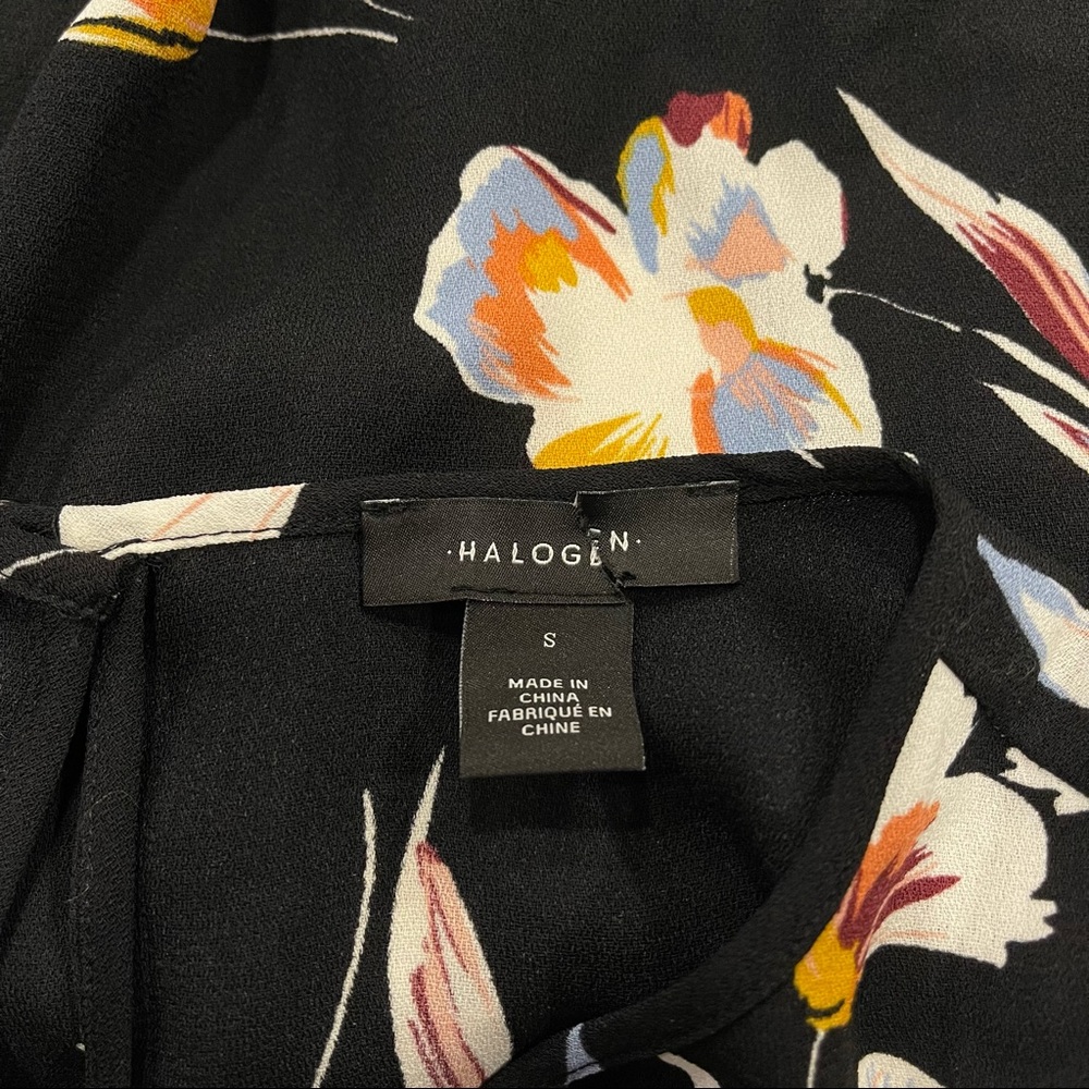 Nordstrom Halogen Floral Print Crewneck Sleeveless Blouse Size S - Picture 3 of 16